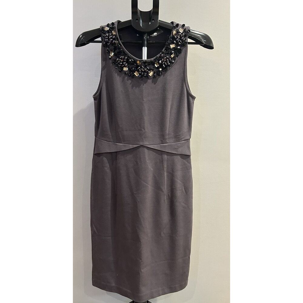 Boden Jeweled Neck Shift Sleeveless Dress Purple Women's Size 6R